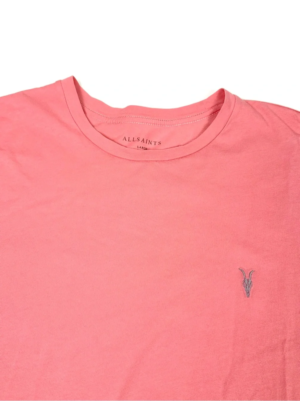 All Saints Men’s T Shirt Large L Shirt Sleeve Salmon Color